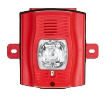 SYSTEM SENSOR  P2RK-P               Horn/Strobe, 2-wire, Standard-candela, Outdoor, Wall Mount, with Backbox, Red, Plain