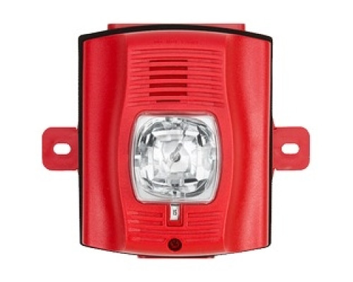 SYSTEM SENSOR  P2RK-P               Horn/Strobe, 2-wire, Standard-candela, Outdoor, Wall Mount, with Backbox, Red, Plain