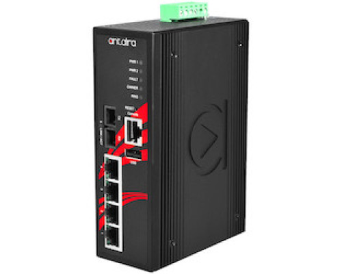 ANTAIRA TECHNOLOGIES LLC LMP-0501-S3-24-V2   5-Port Industrial PoE+ Managed Ethernet Switches w/4 10/100Tx 30W/Port , and 1 100Fx Single-Mode 30Km, 12-36VDC