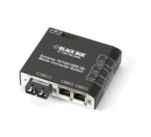 BLACK BOX NETWORK SERVICES LBH2001A-P-LX-24   Gigabit Ethernet 1000-Mbps Extreme Temperature Switch - 2 10/100/1000-Mbps Copper RJ45, 1 1000-Mbps Multimode Fiber, 1310nm, 15km, LC, 24V DC-Power