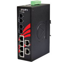 ANTAIRA TECHNOLOGIES LLC LNP-0802-M-24-T   8-Port Industrial PoE+ Unmanaged Ethernet Switch, w/6 10/100Tx 30W/Port + 2 100Fx Multimode 2Km, 12VDC-36VDC; EOT: -40-75C