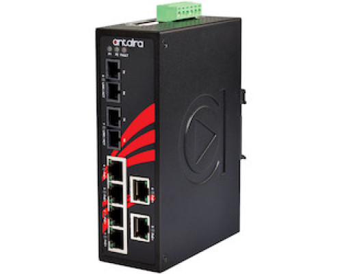 ANTAIRA TECHNOLOGIES LLC LNP-0802-M-24-T   8-Port Industrial PoE+ Unmanaged Ethernet Switch, w/6 10/100Tx 30W/Port + 2 100Fx Multimode 2Km, 12VDC-36VDC; EOT: -40-75C