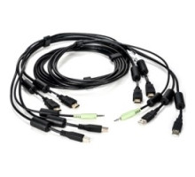 VERTIV  CBL0116      Vertiv Avocent USB Keyboard and Mouse, Dual HDMI and Audio Cable, 6 ft. for Vertiv Avocent SV and SC Series Switches - for Keyboard/Mouse, Speaker, KVM Switch - 6 ft - 2xHDMI Digital Audio/Video, 2xUSB, 1xAudio