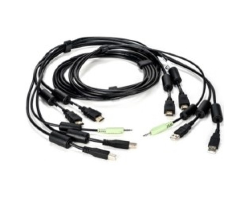 VERTIV  CBL0116      Vertiv Avocent USB Keyboard and Mouse, Dual HDMI and Audio Cable, 6 ft. for Vertiv Avocent SV and SC Series Switches - for Keyboard/Mouse, Speaker, KVM Switch - 6 ft - 2xHDMI Digital Audio/Video, 2xUSB, 1xAudio