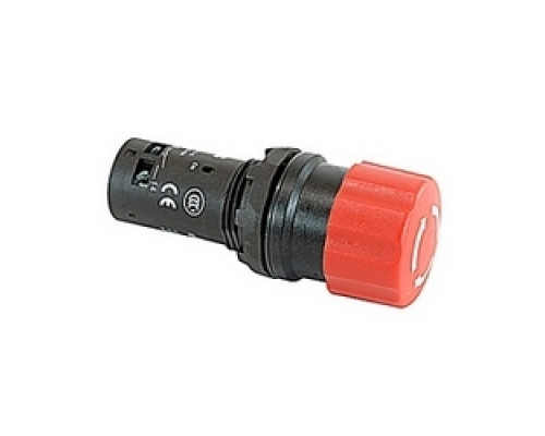 ABB  CE3T-10R-11      Compact emergency stop twist release pushbutton with red pushbutton actuator and 22mm mounting and 1 NO and 1 NC contact blocks