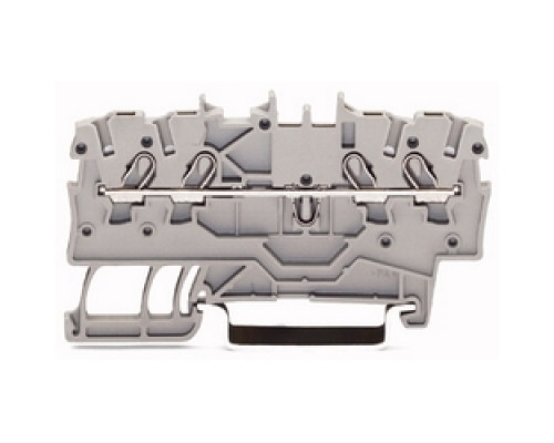WAGO CORPORATION  2000-1401      4-conductor Through Terminal Block; 1 mm2; Suitable For Ex E II Applications; Side And Center Marking; For Din-rail 35 X 15 And 35 X 7.5; Push-in CAGE CLAMP