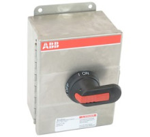 ABB  EOT60U3S4-P      3 pole, 60 amps rated at 600 V AC, UL 98, enclosed non-fusible disconnect switch in a UL/NEMA 4X stainless enclosure