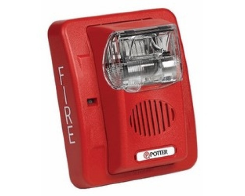 POTTER ELECTRIC  4890030  HS-24WR              Candela Strobe and Horn, Screw Clamp Terminal, Wall Mount, 62 to 82 dBA Sensitivity, 24 Volt DC, 4.5