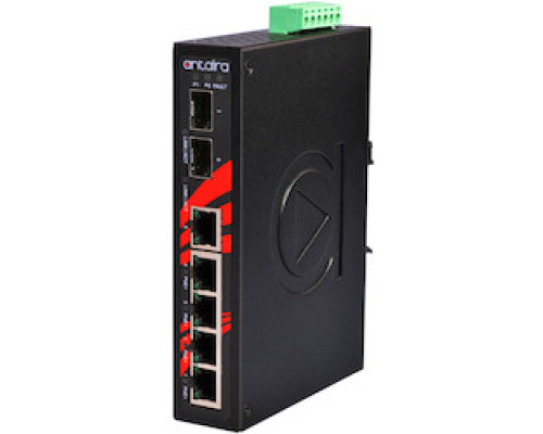 ANTAIRA TECHNOLOGIES LLC LNP-0702C-SFP   7-Port Industrial PoE+ Unmanaged Ethernet Switch, w/4 10/100Tx 30W/Port , 1 10/100Tx + 2 100/1000 SFP Slot