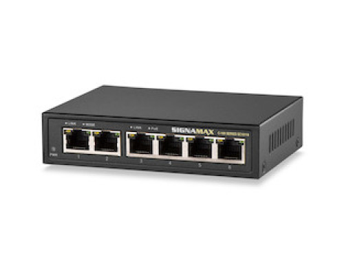 SIGNAMAX  FO-SC10110      4 10/100/1000 Port Gigabit PoE+ Switch