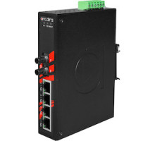 ANTAIRA TECHNOLOGIES LLC LNP-0501-ST-M   5-Port Industrial PoE+ Unmanaged Ethernet Switch w/4x10/100TX 30W/Port + 1 100Fx Multimode 2Km, ST Connector