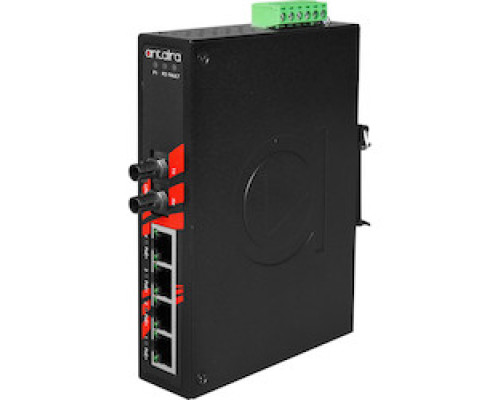 ANTAIRA TECHNOLOGIES LLC LNP-0501-ST-S3   5-Port Industrial PoE+ Unmanaged Ethernet Switch w/4x10/100TX 30W/Port + 1 100Fx Single-mode 30Km, ST Connector