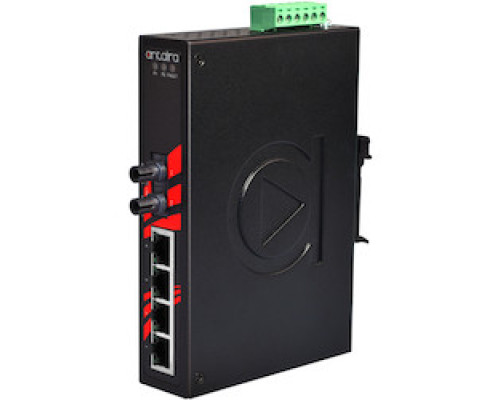 ANTAIRA TECHNOLOGIES LLC LNX-0501-ST-M   5-Port Industrial Unmanaged Ethernet Switch, w/4 10/100Tx + 1 100Fx ST Multimode 2Km