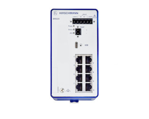 HIRSCHMANN  942170012  BRS20-8TX-EEC      Compact Managed Industrial Switch, fanless design, FE switch
