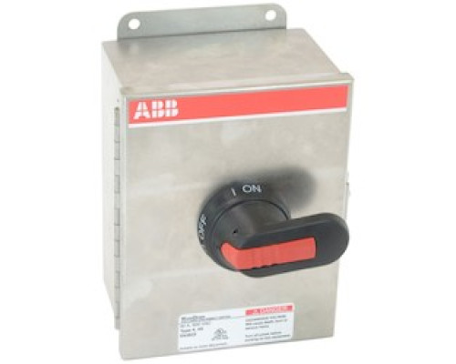ABB  EOT63U3S4-P      3 pole, 63 amps rated at 600 V AC, UL 98, enclosed non-fusible disconnect switch in a UL/NEMA 4X stainless enclosure