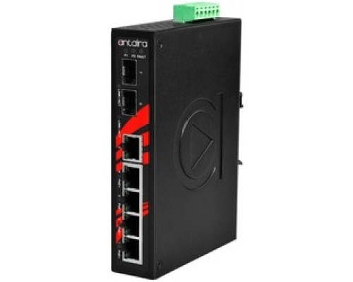ANTAIRA TECHNOLOGIES LLC LNP-0702G-SFP-T   7-Port Industrial PoE+ Gigabit Unmanaged Ethernet Switch, w/4*10/100/1000Tx 30W/Port , 1*10/100/1000Tx, + 2*100/1000 SFP Slot; EOT: -40~75C