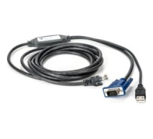 VERTIV  USBIAC-10      Vertiv Avocent USB Integrated Access Cable, 10 ft. With USB Type A, HD-15-Male, RJ-45-Male Connectors - 10ft