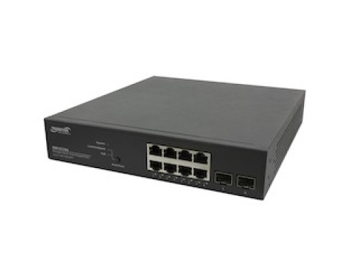 LANTRONIX SM8TAT2SA-NA   Smart Managed PoE+ Switch With 8 10/100/1000BASE-T Ports And 2 100/1000 SFP Slots