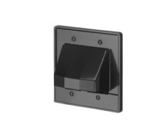 ARLINGTON INDUSTRIES  CER2BL      Reversable non metallic cable entrance plate for existing cables. two Gang. Includes screws that match plate color. Color Black. Has removeable lower plate for easier access to cables that are already run.