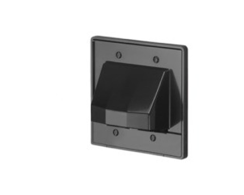 ARLINGTON INDUSTRIES  CER2BL      Reversable non metallic cable entrance plate for existing cables. two Gang. Includes screws that match plate color. Color Black. Has removeable lower plate for easier access to cables that are already run.