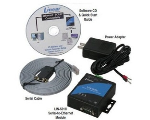 LINEAR CORPORATION  ACP00964  AM-SEK      Ethernet Adapter Kit, Includes Power Adapter, Serial Cable, Software CD and Quick Start Guide, Serial to Ethernet Module