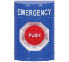 SAFETY TECHNOLOGY INTL  SS2401EM-EN               Pushbutton Switch, Multi-Purpose, Turn-To-Reset Switch Configuration, Emergency Legend, English Language, Blue, Without Cover