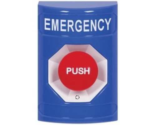 SAFETY TECHNOLOGY INTL  SS2401EM-EN               Pushbutton Switch, Multi-Purpose, Turn-To-Reset Switch Configuration, Emergency Legend, English Language, Blue, Without Cover