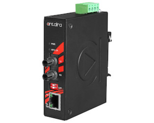 ANTAIRA TECHNOLOGIES LLC  STF-401C-TS30-T      Industrial Compact RS-232/422/485 To Fiber Converter, Single-Mode 30KM, ST Connector, -40C - 70C