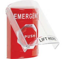 SAFETY TECHNOLOGY INTL  SS2029EM-EN      Stopper Station with Stopper Station Shield, Red, Push and Turn-to-Reset Illuminated Button, Emergency Label, English