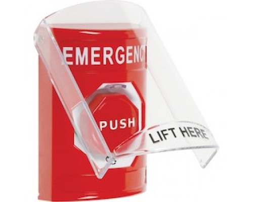 SAFETY TECHNOLOGY INTL  SS2029EM-EN      Stopper Station with Stopper Station Shield, Red, Push and Turn-to-Reset Illuminated Button, Emergency Label, English