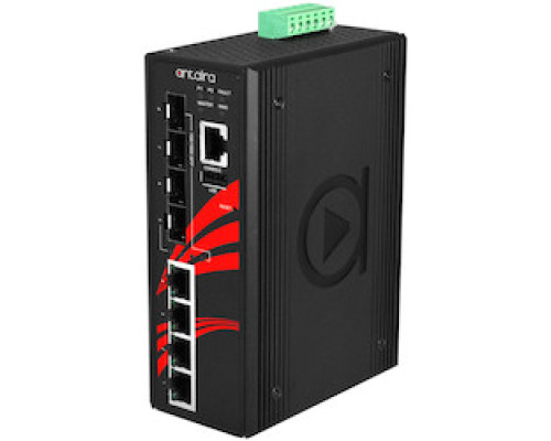 ANTAIRA TECHNOLOGIES LLC  LMX-0804G-SFP-T      8-Port Industrial Gigabit Managed Ethernet Switch, w/4 10/100/1000Tx Ports + 4 100/1000Fx SFP Fiber Slots; EOT: -40 to 75C