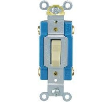COOPER WIRING DEVICES  1204V      AC Quiet Toggle Switches, 4-way, 15A/120/277V, auto grounding, back and side wire, ivory