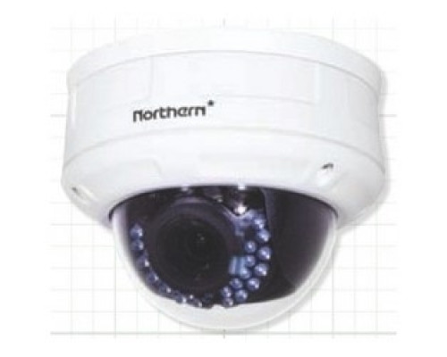 NORTHERN VIDEO  IP4MVFD      Dome Camera, True WDR, Full HD, Motorized, Outdoor, 2688 x 1520 Resolution, Varifocal IR 2.8 to 12 MM Lens, PoE, 12 Volt DC, Heavy Duty Aluminum, White