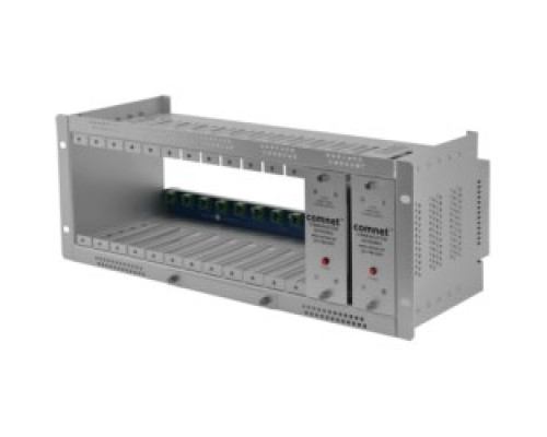 COMNET COMMUNICATION NETWORKS C2US   Card Cage Rack + 2 90-264 VAC 50/60hz Power Supply Redundant