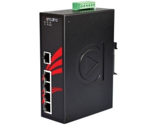 ANTAIRA TECHNOLOGIES LLC LNP-0500-24-T   5-Port Industrial PoE+ Unmanaged Ethernet Switch, w/4*10/100Tx 30W/Port + 1*10/100Tx, 12~36VDC, EOT: -40~75C