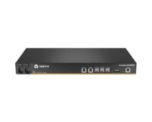 VERTIV ACS8048MDAC-400   Vertiv Avocent ACS 8000 48-port Serial Console Server, Dual AC Power, Analog Modem - 1 GB - DDR3 SDRAM - Twisted Pair, Optical Fiber - 2xNetwork RJ-45 - 8xUSB - 48xSerial Port - 10/100/1000Base-T, 1000Base-X - Gigabit