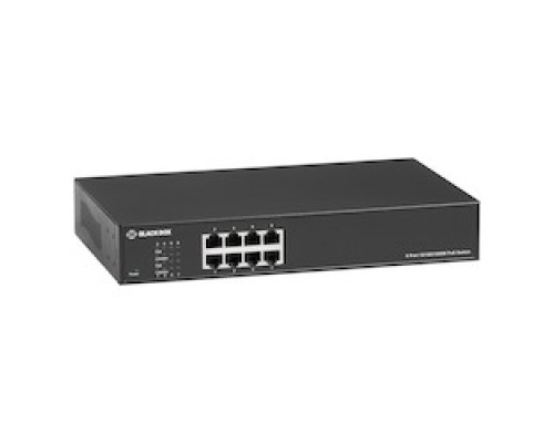 BLACK BOX NETWORK SERVICES LPB1308A-R2   Gigabit Ethernet 1000-Mbps PoE+ Switch - 8 10/100/1000-Mbps Copper RJ45 PoE+