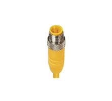 LUMBERG AUTOMATION  600005548  600001634      M12 Micro actuator/sensor cordset, single-ended, 4-poles, male straight connector with self-locking thread and yellow 18 gauge PUR molded cable. cable length: 10M