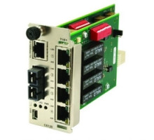 LANTRONIX C6120-1040   ION T1/E1/J1 Network Interface Device Module, 1 SFP port Empty to 4 RJ-48 [1.5 km/0.9 mi.] plus 10/100Base-TX RJ-45 [100m]