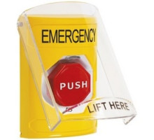 SAFETY TECHNOLOGY INTL SS2229EM-EN   Pushbutton Switch, Multi-Purpose, Flush/Surface Cover, Shield, Turn-To-Reset Illuminated Switch Configuration, Emergency Legend, English Language, Yellow