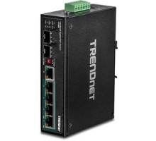 TRENDNET  TI-PG62      6-port Hardened Industrial Gigabit PoE+ DIN-Rail Switch