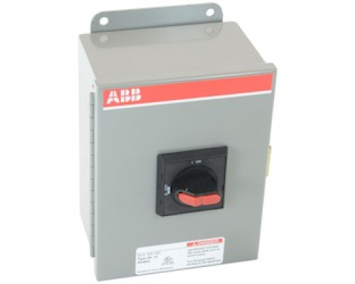 ABB  EOT45U3M3-S      3 pole, 45 amps rated at 600 V AC, UL 98, enclosed non-fusible disconnect switch in a UL/NEMA 3R/12 enclosure