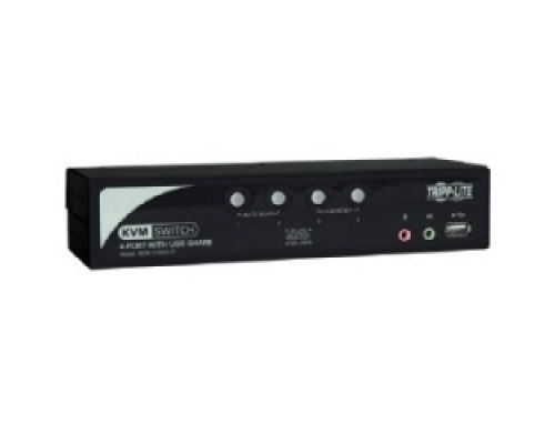 TRIPP LITE  B006-VUA4-K-R      4-Port KVM Switch with Audio, OSD and Peripheral Sharing