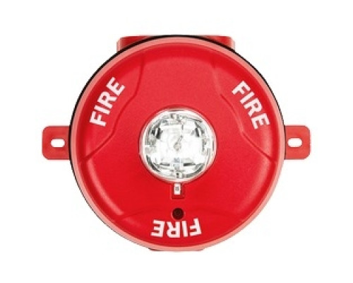 SYSTEM SENSOR  SCRK               Strobe, Standard-candela, Outdoor, Ceiling Mount, with Backbox, Red