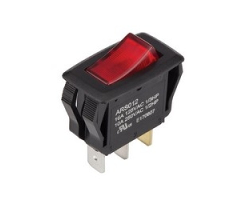 NSI INDUSTRIES  77150RQ      On-Off, SPST, Red Lamp QuikConnect Rocker Switch