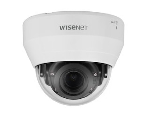 HANWHA VISION LND-6012R        L Series Indoor Dome Camera, 2MP @ 30fps,3mm Fixed Focal Lens 102 , Double Codec H.264/MJPEG, WIsestream II, 120dB WDR, IR LEDs, Hallway View, SD Card, PoE, White