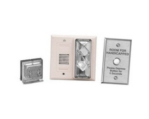EDWARDS SIGNALING  7005-G5               Hotel Room Annunciator Kit, 50 Candela, 120/24 Volt AC Primary/Secondary, 0.175 Ampere, 50/60 Hertz, Clear, With 6536-G5 Horn/Strobe, 592 Transformer, 620 Pushbutton