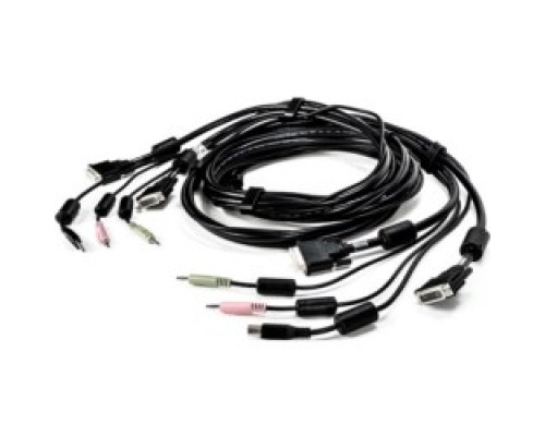 VERTIV  CBL0121      AVOCENT KVM Cable - for Keyboard/Mouse, KVM Switch - 10 ft - 2xDVI-I Video, 1xUSB, 2xAudio