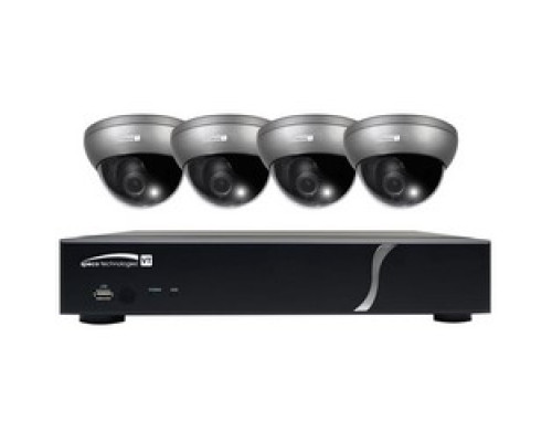 SPECO TECHNOLOGIES  ZIPT471      Digital Video Recorder and Camera Kit, 4-Channel Video Input, 4 HD-TVI 1080p Resolution Intensifier Dome Camera, H.264, NTSC/PAL Frame, 12 Volt DC, 3 Ampere, 4 TB