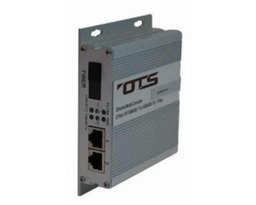 OT SYSTEMS  ET2111-J-CM      Ethernet Switch, Multimode, Card, 2-Port, Wall Mount, 10/100 Mbps, 1310 Nanometer, 12 Volt DC, 130 MM Width x 31 MM Depth x 111 MM Height, Aluminum Case